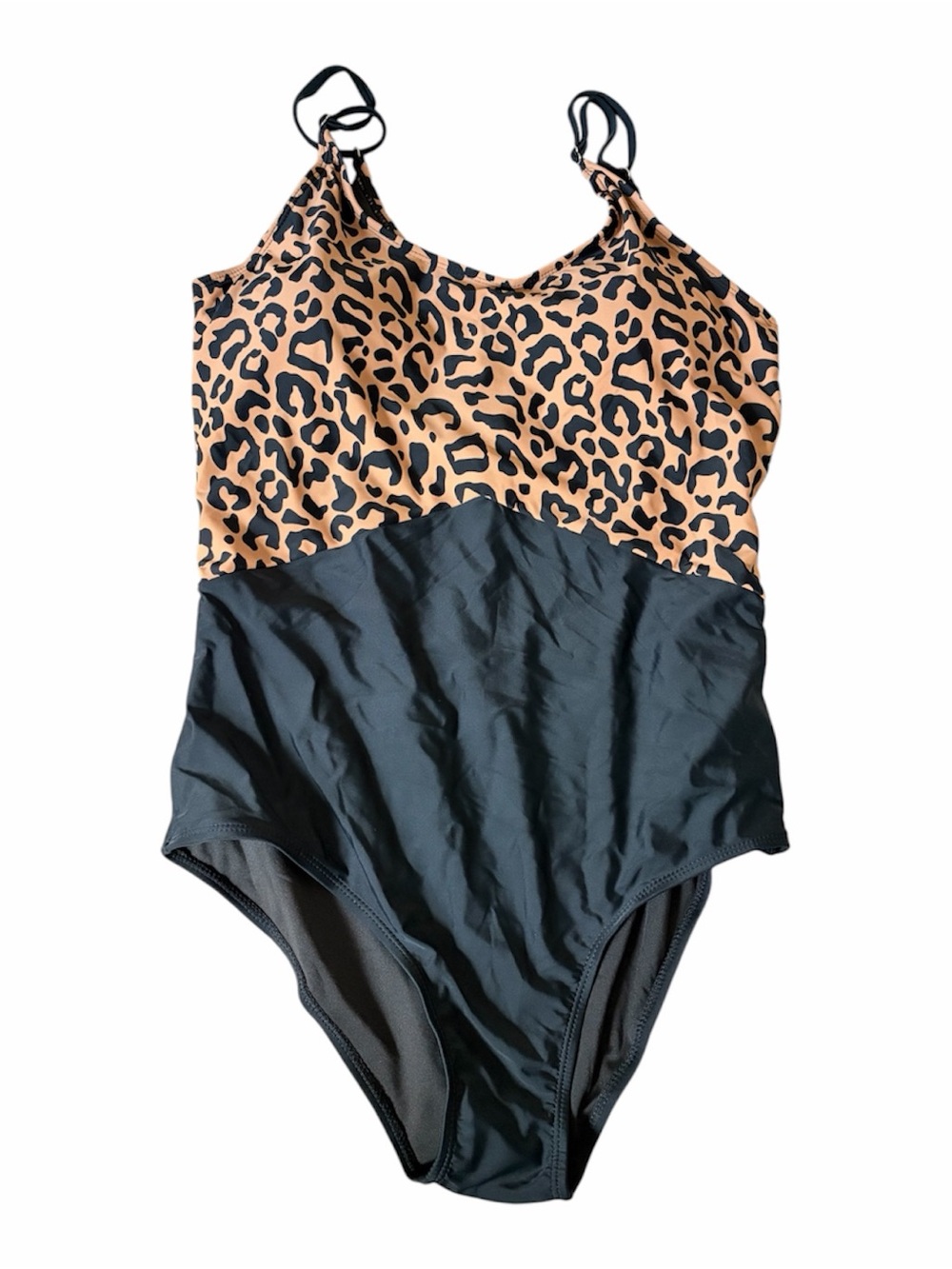 Coral Reef Women’s Leopard Print and Black One-Piece Swimsuit Size 8/10